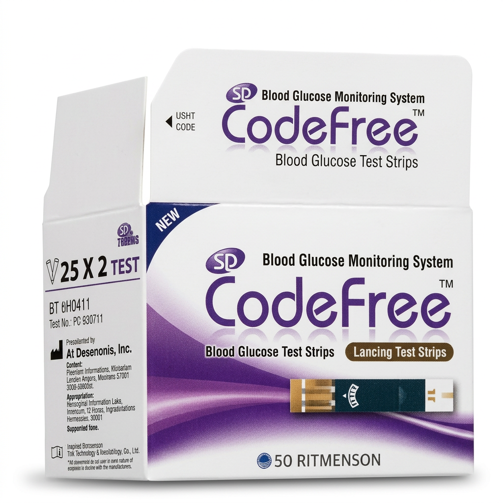 SD CodeFree Blood Glucose Test Strips (50)